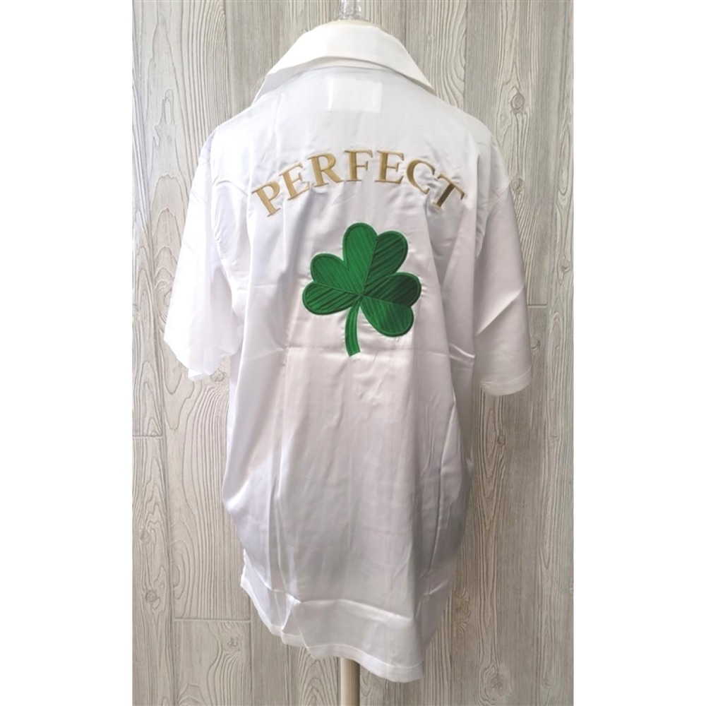 NWT EPTM XL The Perfect Example Shamrock Silk Shirt 99591